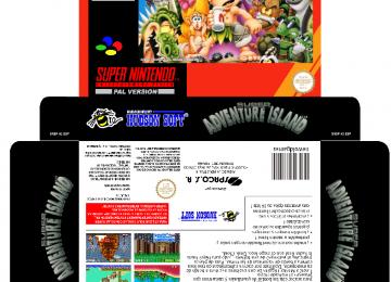 SUPER ADVENTURE ISLAND PAL ESP CAJA BOX PLANTILLA SNES