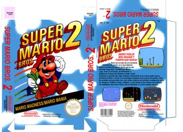 SUPER MARIO BROS 2 PAL ESPAÑA NINTENDO 8 BIT CAJA BOX PORTRAIT RETRO REPRO