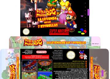 SUPER MARIO RPG CUSTOM SNES SUPER NINTENDO BOX CAJA PLANTILLA RETRO