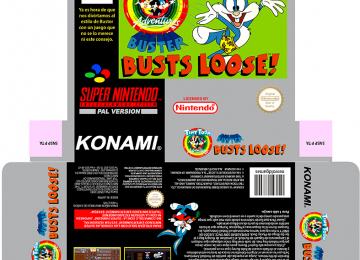 TINY TOON SNES CAJA BOX PLANTILLA COVER RETRO