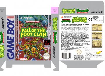 TURTLES FALL OF THE FOOT CLAN PAL ESP caja box plantilla retro