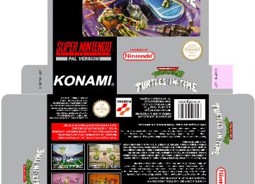 TURTLES IN TIME IV SNES SUPER NINTENDO BOX CAJA RETRO REPRO BOX PORTRAIT