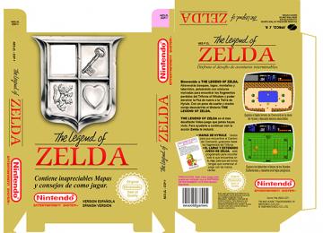 ZELDA 1 CAJA PAL ESPAÑA NINTENDO NES 8 BITS RETRO REPRO PORTRAIT NO OFICIAL CAJA LISTA PARA IMPRIMIR