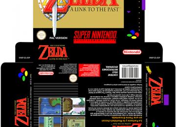 ZELDA  LINK TO THE PAST SNES SUPER NINTENDO CAJA PAL ESPAÑA NINTENDO NES 8 BITS RETRO REPRO PORTRAIT NO OFICIAL CAJA LISTA PARA IMPRIMIR