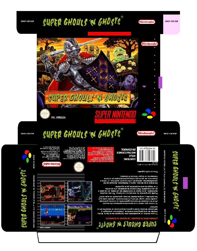 SUPER GHOUL'S N GHOSTS PAL ESP CAJA BOX SNES
