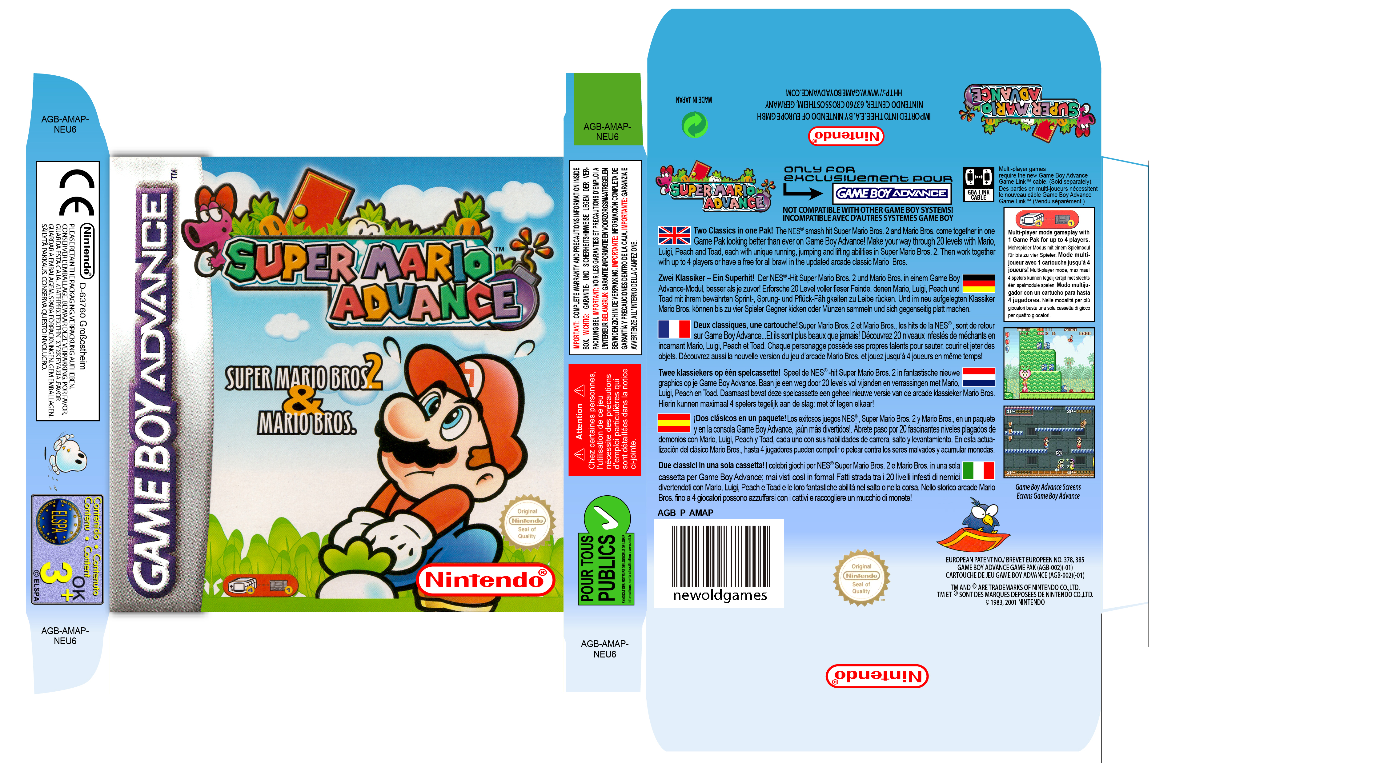 MARIO ADVANCE PAL EUR ESP GAME BOY ADVANCE CAJA BOX