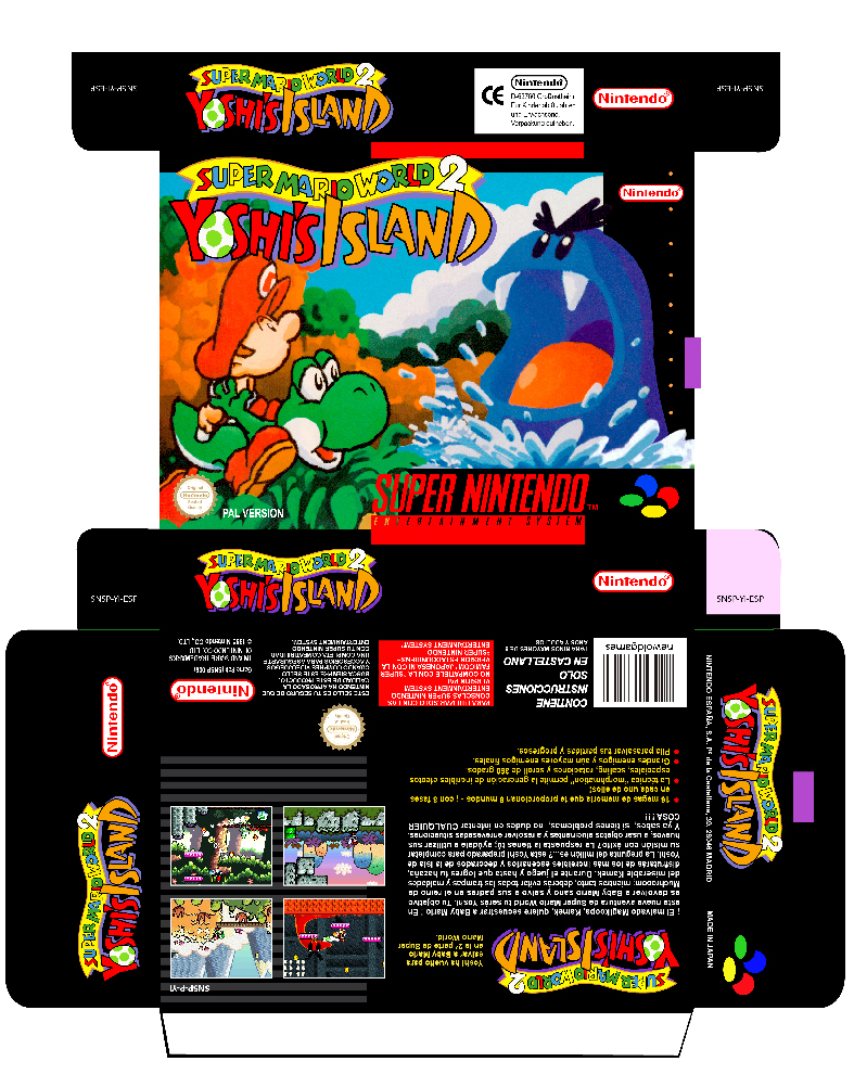 SUEPR MARIO WORLD 2 CAJA BOX PLANTILLA SNES