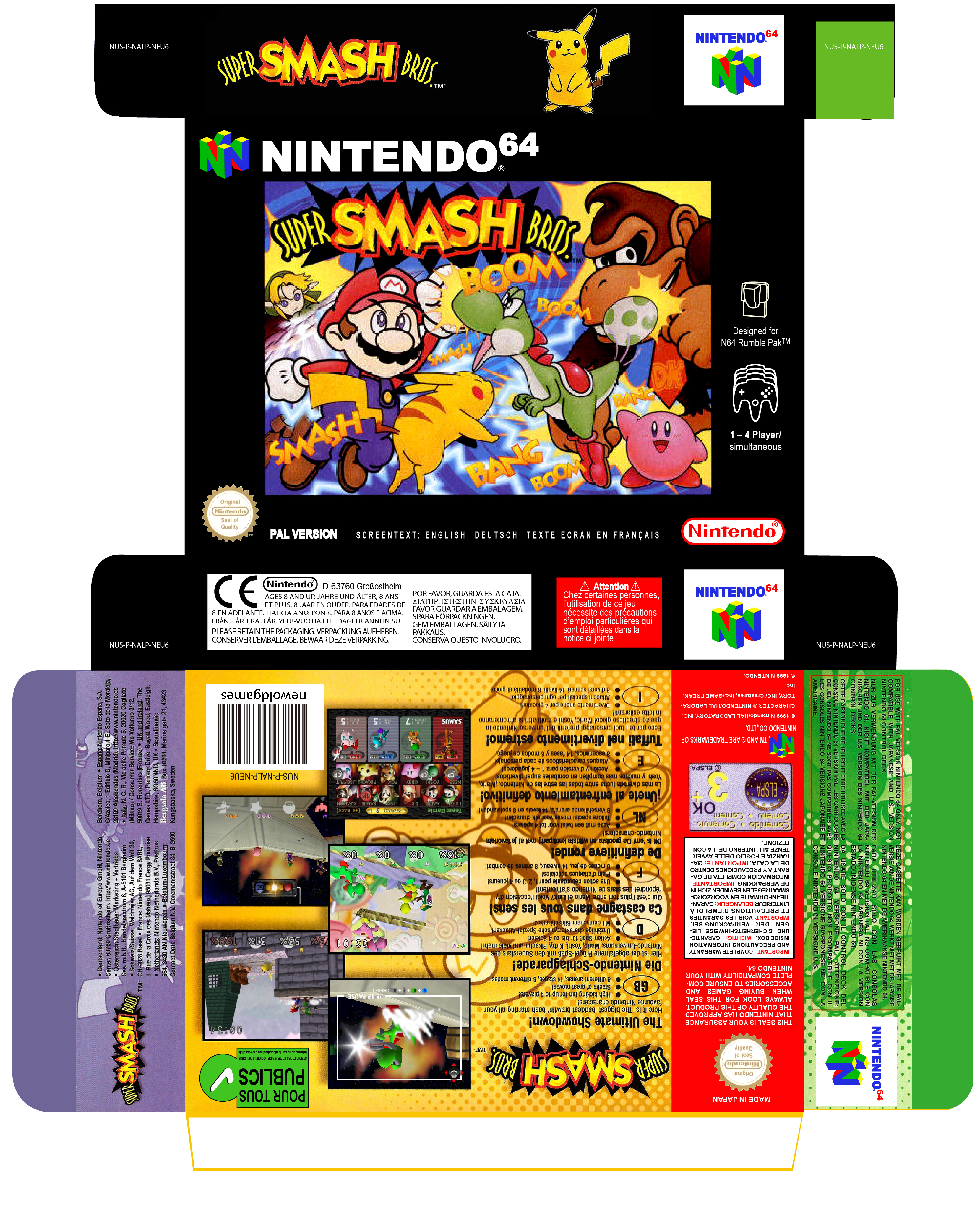 SUPER SMASH BROS N64 CAJA BOX