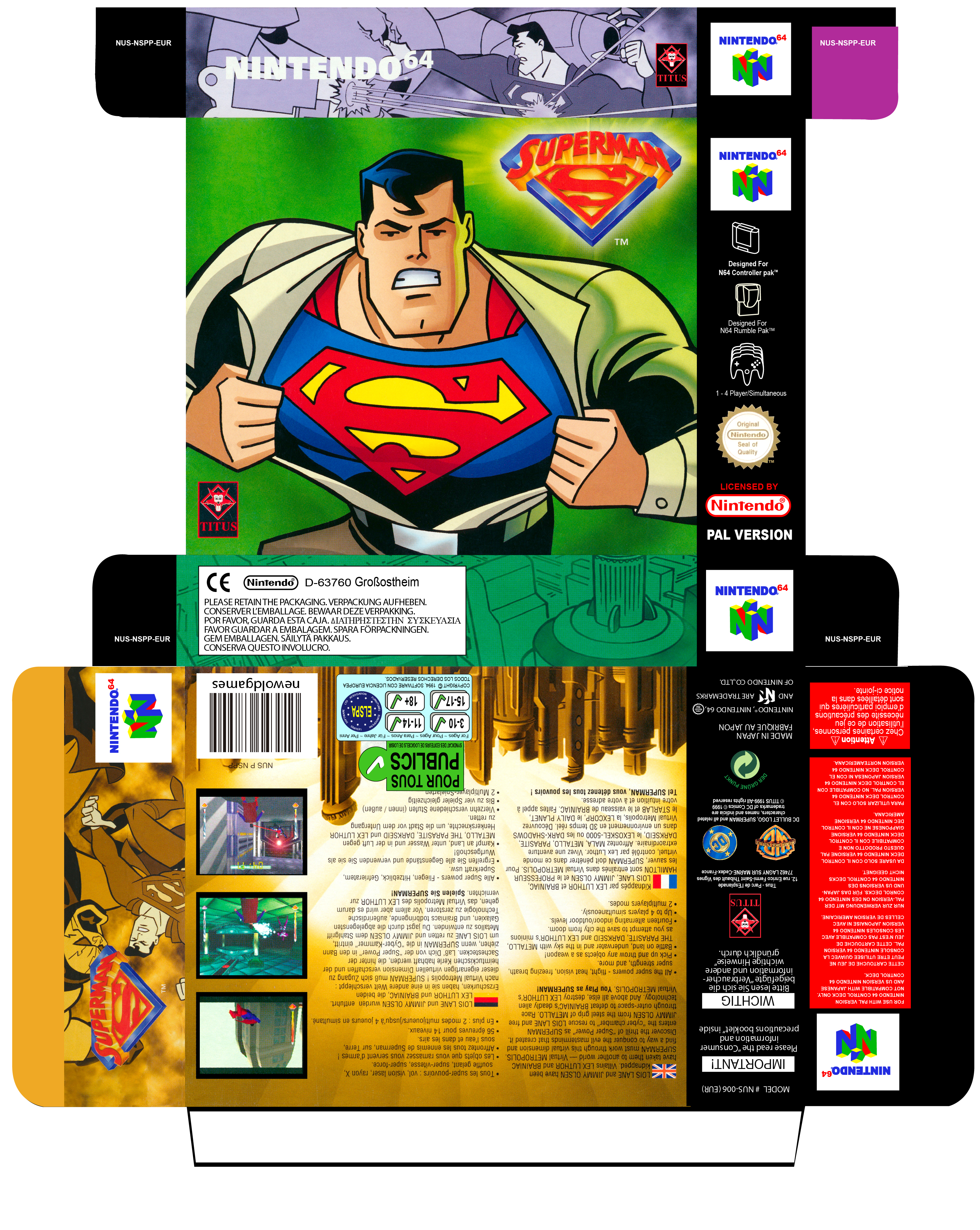 SUPERMAN 64 NINTENDO 64 CAJA BOX