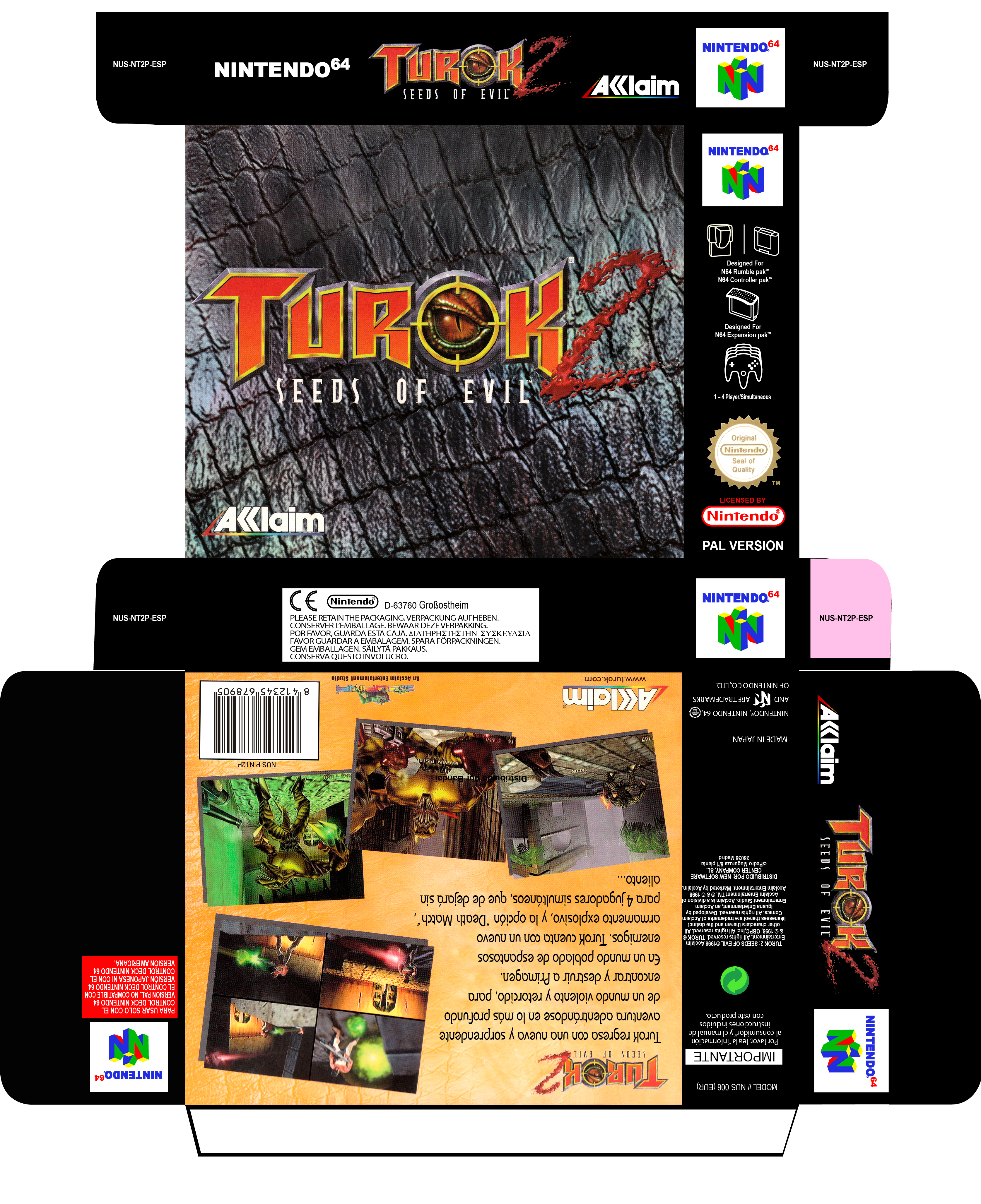 TUROK 2 NINTENDO 64 PAL ESP CAJA BOX