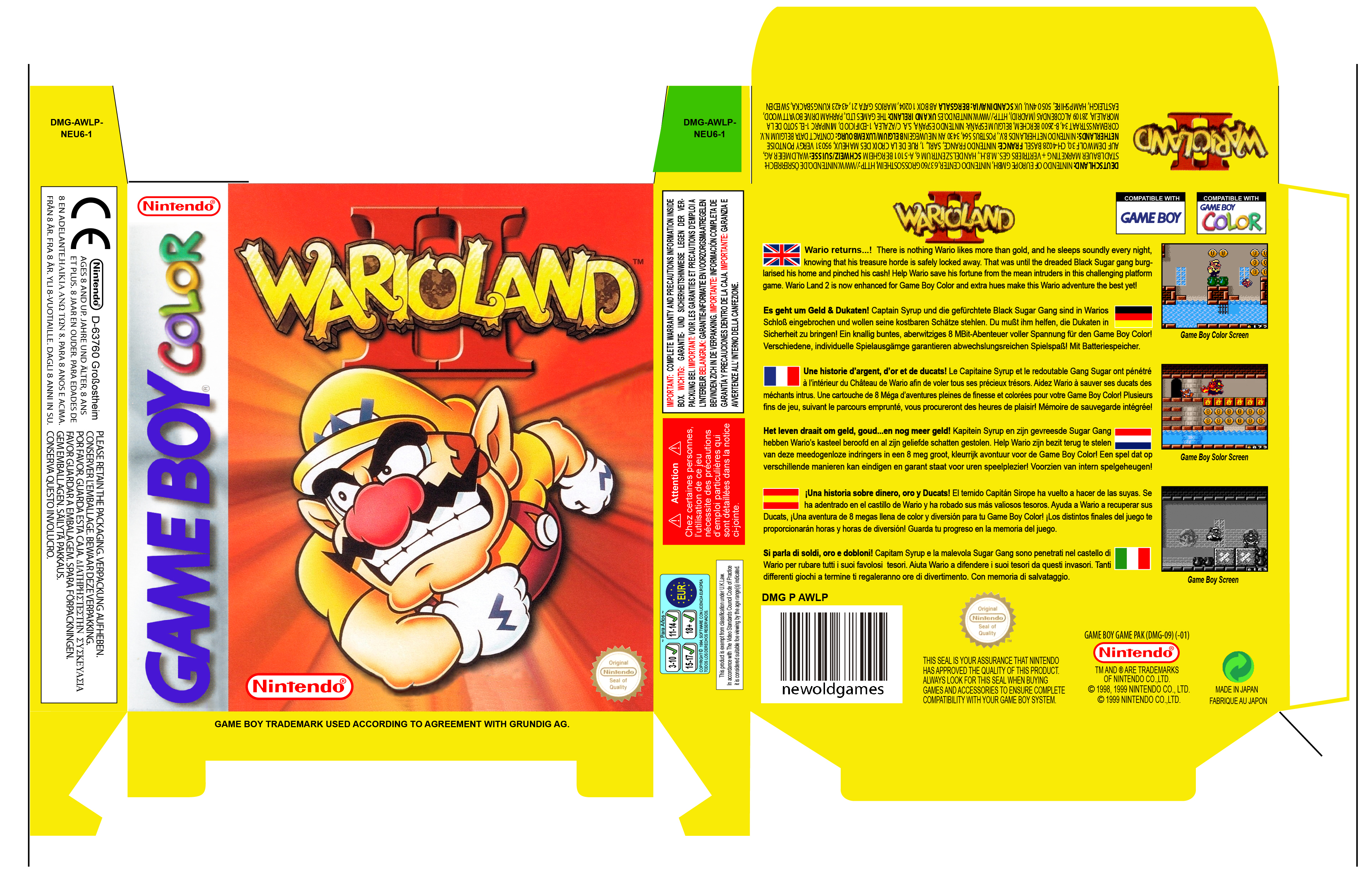 WARIO LAND GB COLOR CAJA BOX
