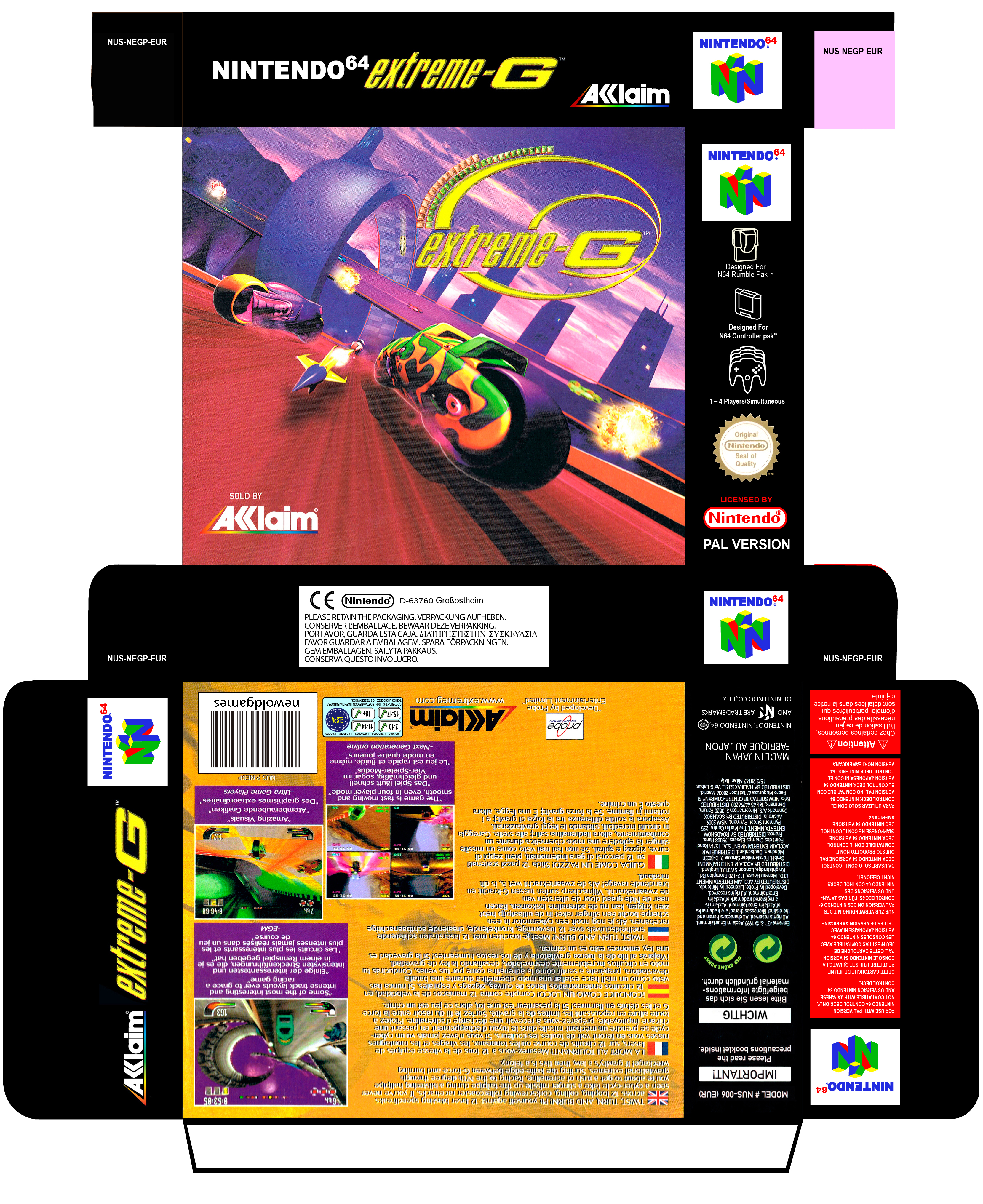 XTREME G PAL EUR ESP CAJA BOX NINTENDO 64