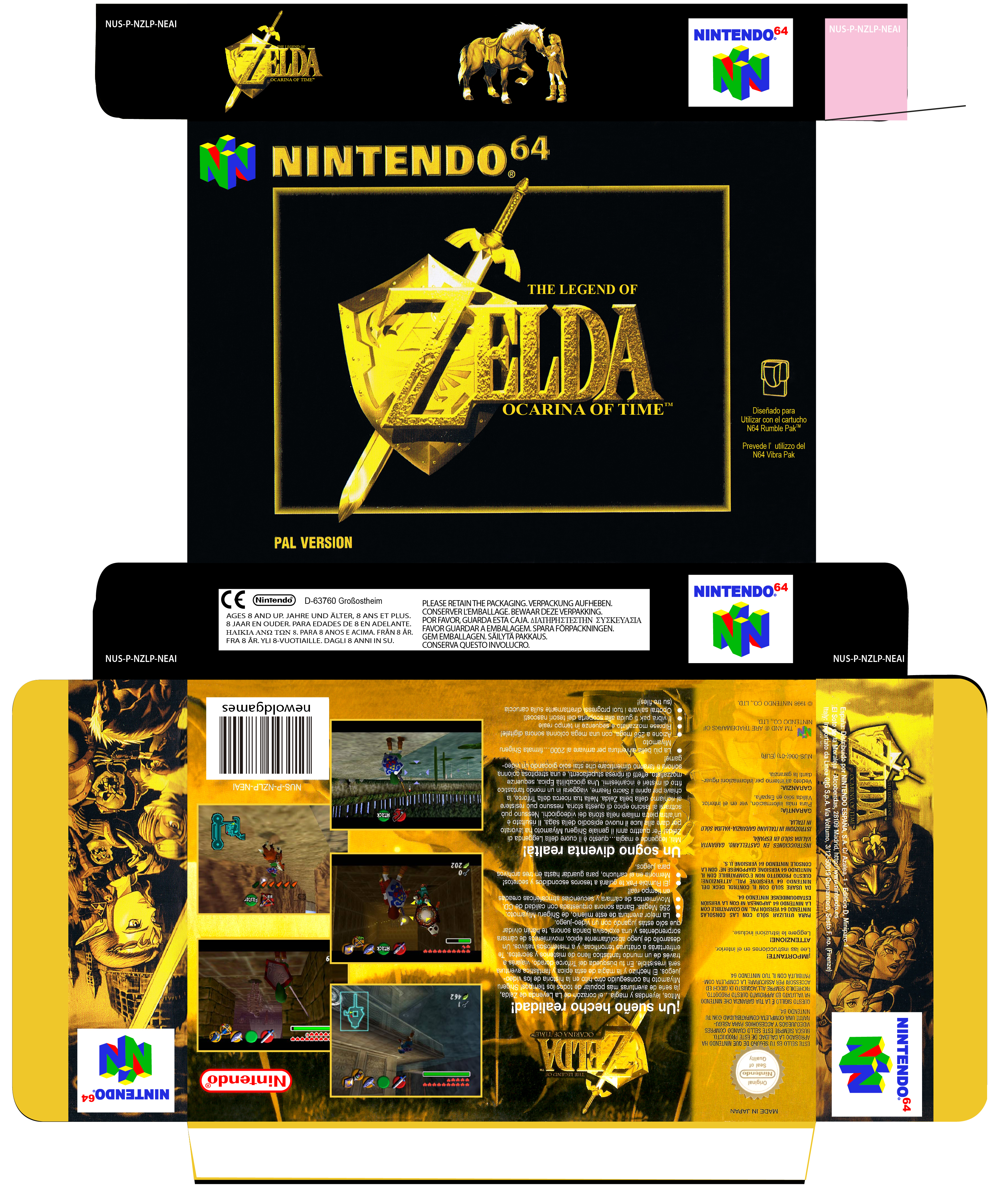 ZELDA OCARINA N64 CAJA BOX